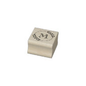 Round Leaves Wreath Monogram Initial 1x1 Gummistempel (Stempel)