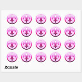 Round Lilie Stickers PINK (Blatt)