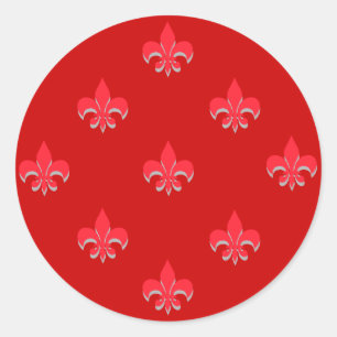 Round Lilie Stickers RED