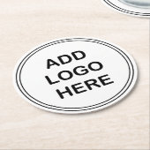 Round Logo Template Budget Friendly Paper Unterset Runder Pappuntersetzer (Angewinkelt)