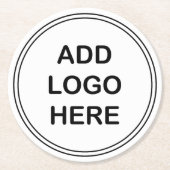 Round Logo Template Budget Friendly Paper Unterset Runder Pappuntersetzer (Vorderseite)