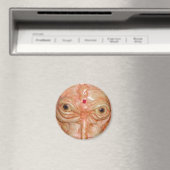Round Magnet, "Brown Demon Eyes" Magnet (In Situ (Geschirrspüler))
