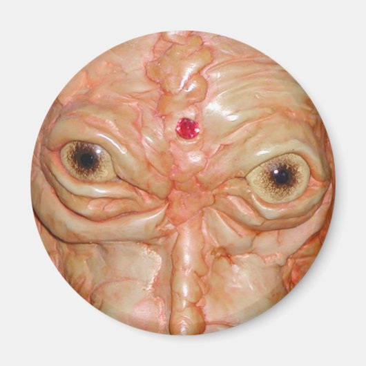 Round Magnet, "Brown Demon Eyes" Magnet (Vorne)