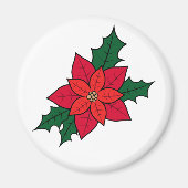 Round Magnet mit roter Weihnachtsfeier (Vorne)
