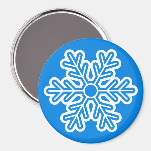 Round Magnet Snowflake (Vorderseite/Rückseite)