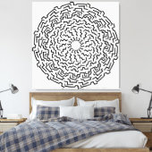 Round Mandella like Maze Leinwanddruck (Insitu (Schlafzimmer))