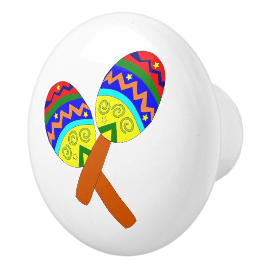 Round Maraca Drawer Pull Keramikknauf (Rechts)