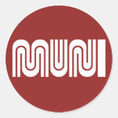 Round Maroon San Francisco Muni Sticker (Vorderseite)