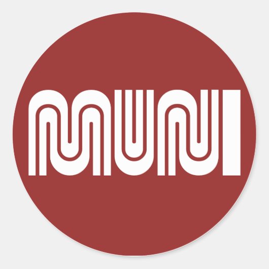 Round Maroon San Francisco Muni Sticker (Vorderseite)