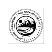 Round Mountain Sketch Dieses Buch gehört Gummistempel (Prägung)