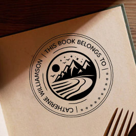 Round Mountain Sketch Dieses Buch gehört Gummistempel