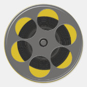 Round Movie Reel Runder Aufkleber (Vorderseite)