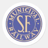 Round Muni Blue and Gold design Sticker (Vorderseite)