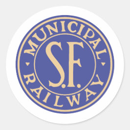 Round Muni Blue and Gold design Sticker