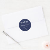 Round Navy Blue Wedding Stickers With White Hearts (Umschlag)