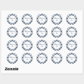 Round Navy Gingham Kitchen Stickers (Blatt)