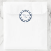 Round Navy Gingham Kitchen Stickers (Tasche)