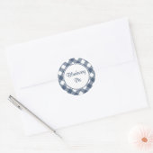 Round Navy Gingham Kitchen Stickers (Umschlag)