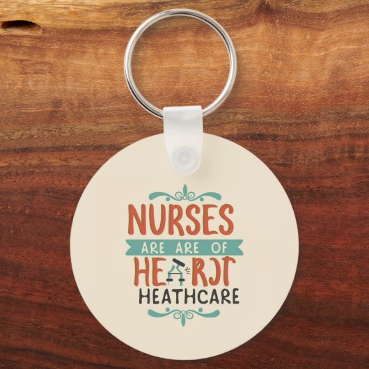 Round Nurse Quote Schlüsselanhänger - Heart of Hea (Vorderseite)