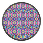 Round object with a vibrant geometric pattern eishockey puck (Vorderseite)