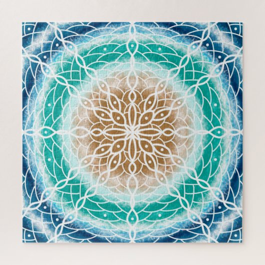 Round Ocean Waves Mandala Puzzle (Vertikal)