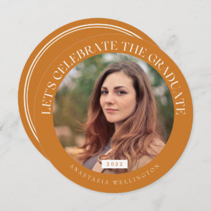 Round Ochre Typografy 2022 Foto Abschluss Einladung