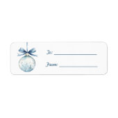 Round Ornament with Blue Bow Christmas  (Vorne)