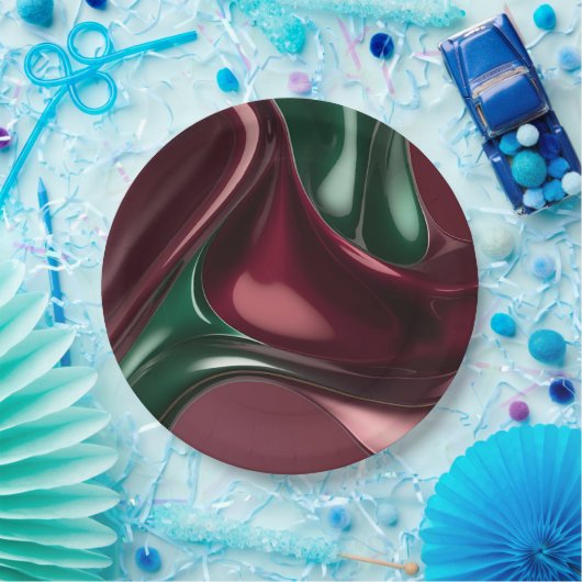 Round paper plate in stylish abstract graphic pappteller (Party)