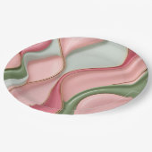 Round paper plate in stylish abstract graphic pappteller (Schrägansicht)