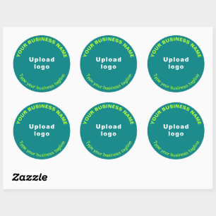 Round Pattern Tagline Texte auf Aquamarinen grünen Runder Aufkleber