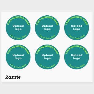 Round-Pattern-Texte Handelsmarke auf Aquamarin-grü Runder Aufkleber