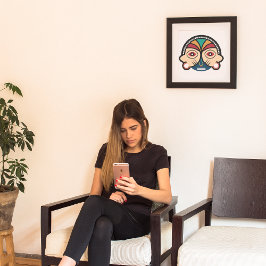 Round Pende Mask Leinwanddruck