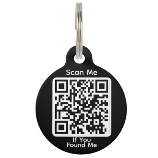 Round PetID Tag for OzWellPet App Owners - Black Haustiermarke