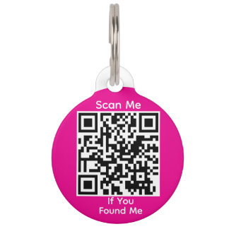 Round PetID Tag for OzWellPet App Owners - Pink1 Haustiermarke