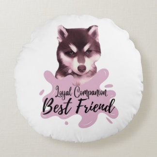 Round Pillow loyaler Begleiter, bester Freund Rundes Kissen