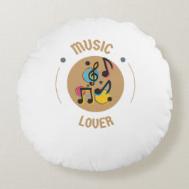 Round Pillow Music Lover Rundes Kissen