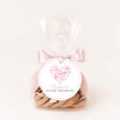 Round Pink Heart Bow Baby Dusche Günstige Aufklebe Etiketten