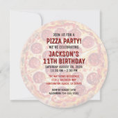 🍕 Round Pizza Party Geburtstag Einladung (Rückseite)