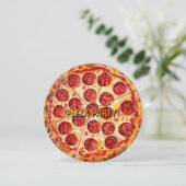 🍕 Round Pizza Party Geburtstag Einladung (Stehend Vorderseite)