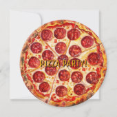 🍕 Round Pizza Party Geburtstag Einladung (Vorderseite)