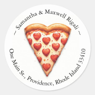 Round Pizza Stickers Rücksendeadressen-Aufkleber
