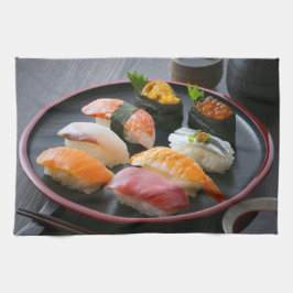 Round Plate Sushi Art Geschirrtuch