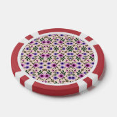 Round poker chip with a floral pattern  (Einzeln)