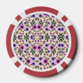 Round poker chip with a floral pattern  (Rückseite)