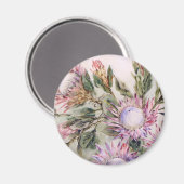 Round Protea Magnet (Vorderseite/Rückseite)