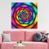 Round Psychedelic Colorful Modern Art Triptych Leinwanddruck (Insitu (Wohnzimmer))