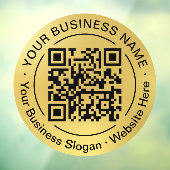Round QR Code Circle Business Name Gold Hintergrun Fensteraufkleber (Blatt 3)