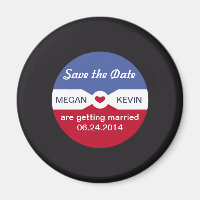 Round Record Save the Date Magnet - Musikthema