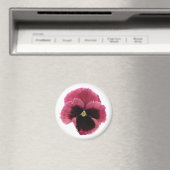 Round Red Pansy Magnet (In Situ (Geschirrspüler))
