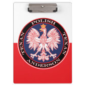 Round Red Polska Eagle Klemmbrett (Vorderseite)